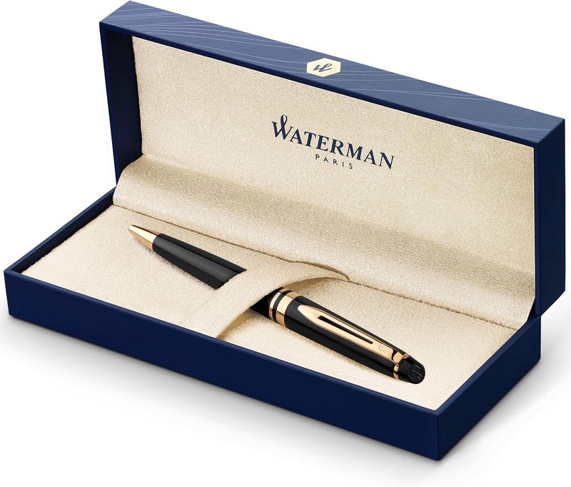 Waterman Expert Black Ballpoint Pen GT with Medium Point and Blue Ink - S0951700 - Image 1